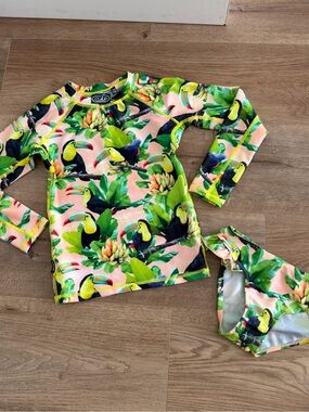 Molo Swim Set Tropical Noona Toucan Print Size 5-6 Girls Kids